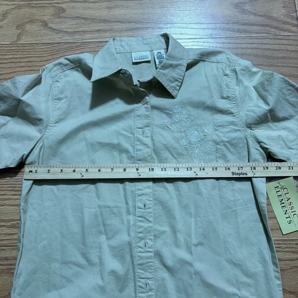 NEW NWT Classic Elements Button Front Embroidered Shirt Medium Gorpcore Vintage - Picture 4 of 8